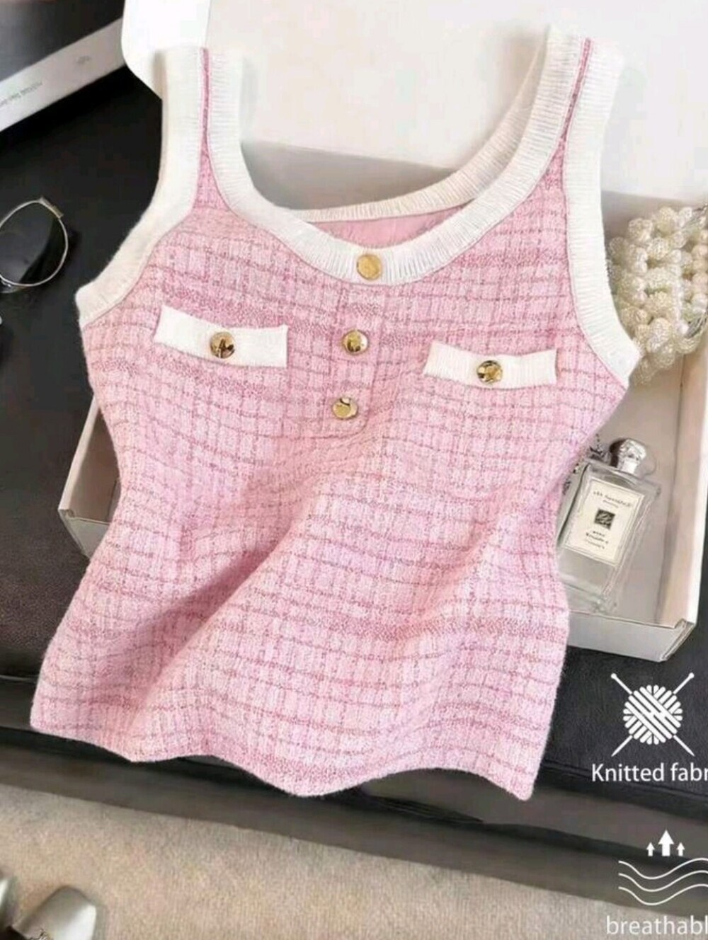 Women's Casual Contrast Trim Button-Up Top, Versatile For Daily Wear - Picture 3 of 7
